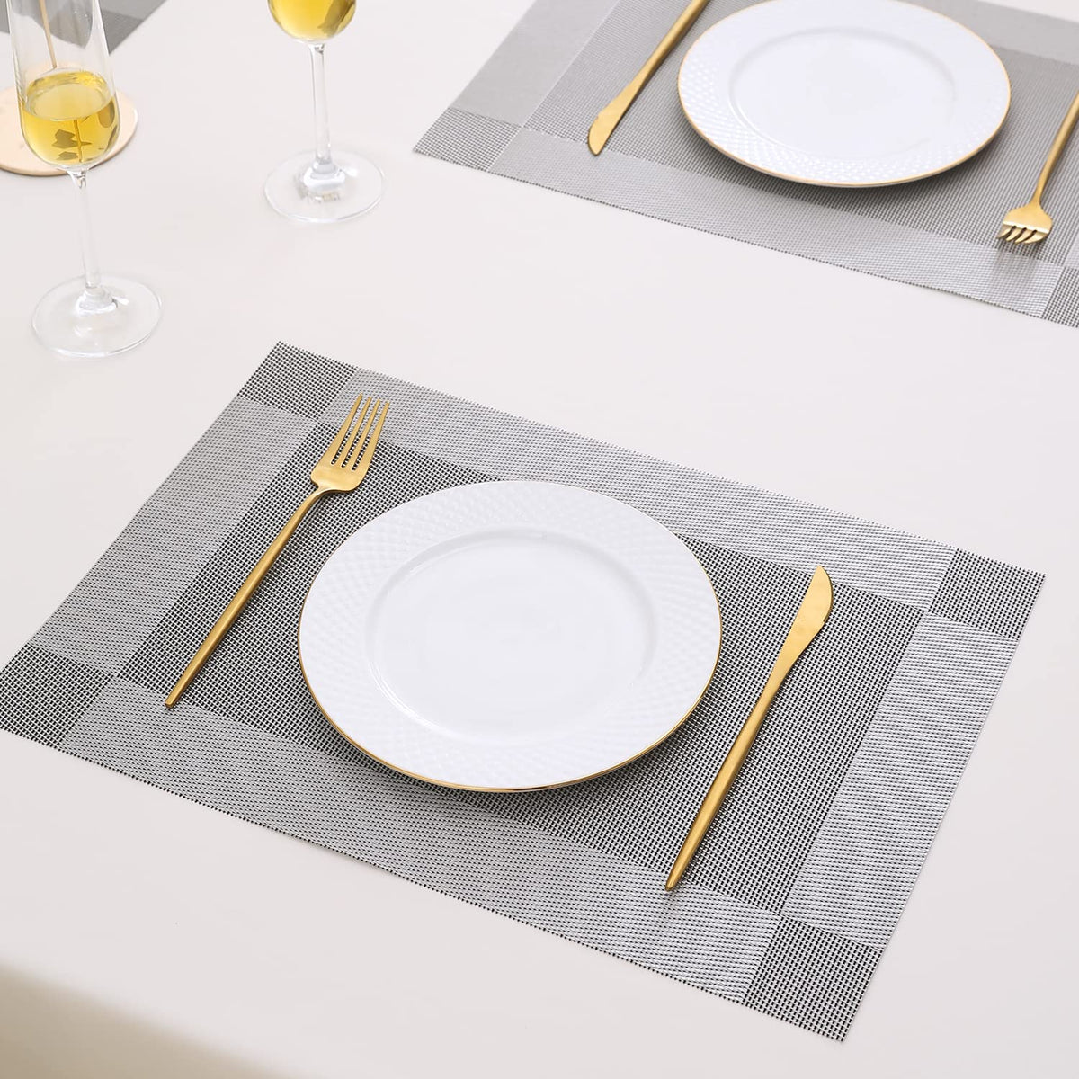 PVC Dining Table Mats, Grey