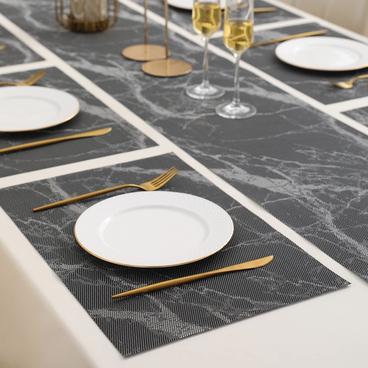 PVC Dining Table Mats, Black