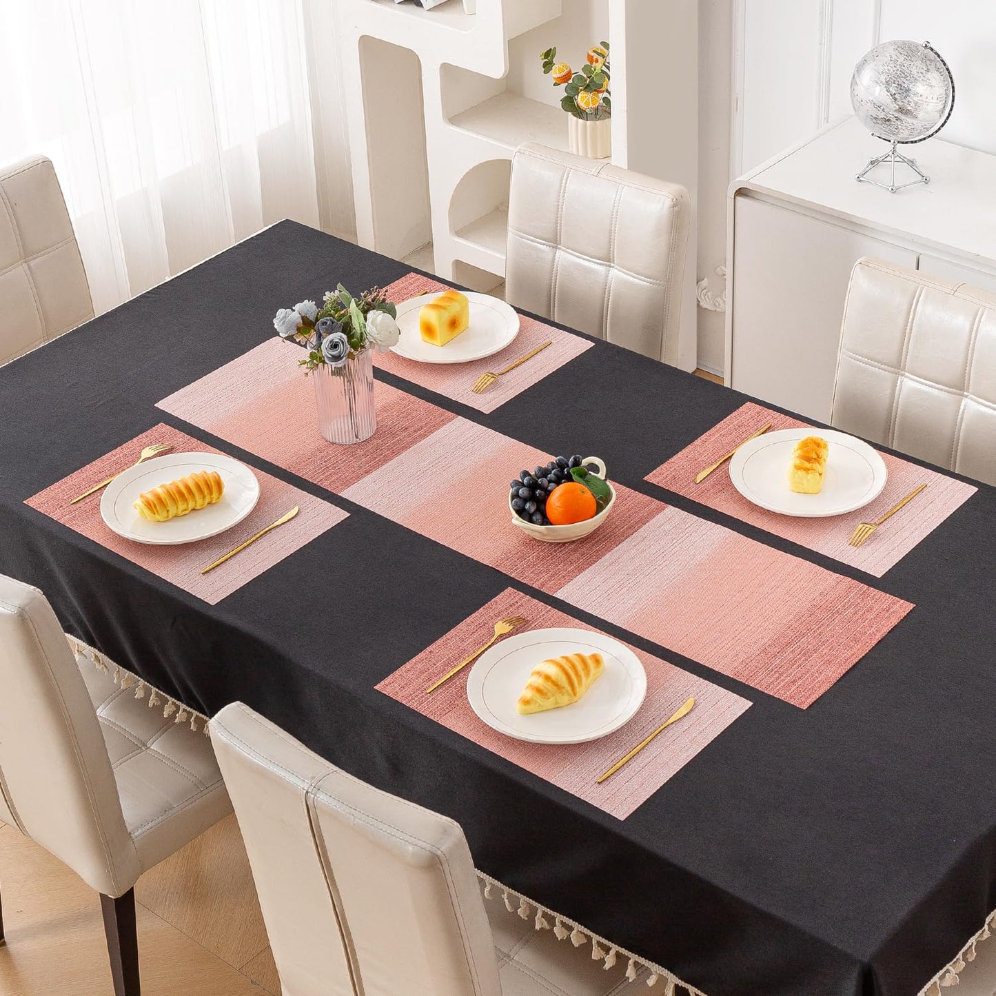 GradientHue PVC Mats for Dining Table - Sunset Glow