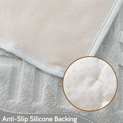Velvet Maze Premium L Shape Sofa Cover Seat Mat, Light Grey