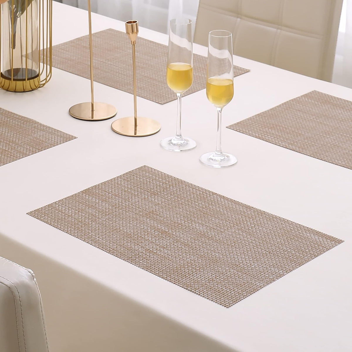 PVC Dining Table Mats, Beige
