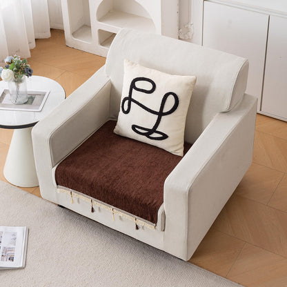 Serenity Tassel Chenille Sofa Cover with Tassel – Chestnut Luxe
