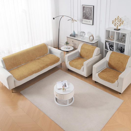 Quilt Classic 5-Seater Sofa Cover (3+1+1), Yellow