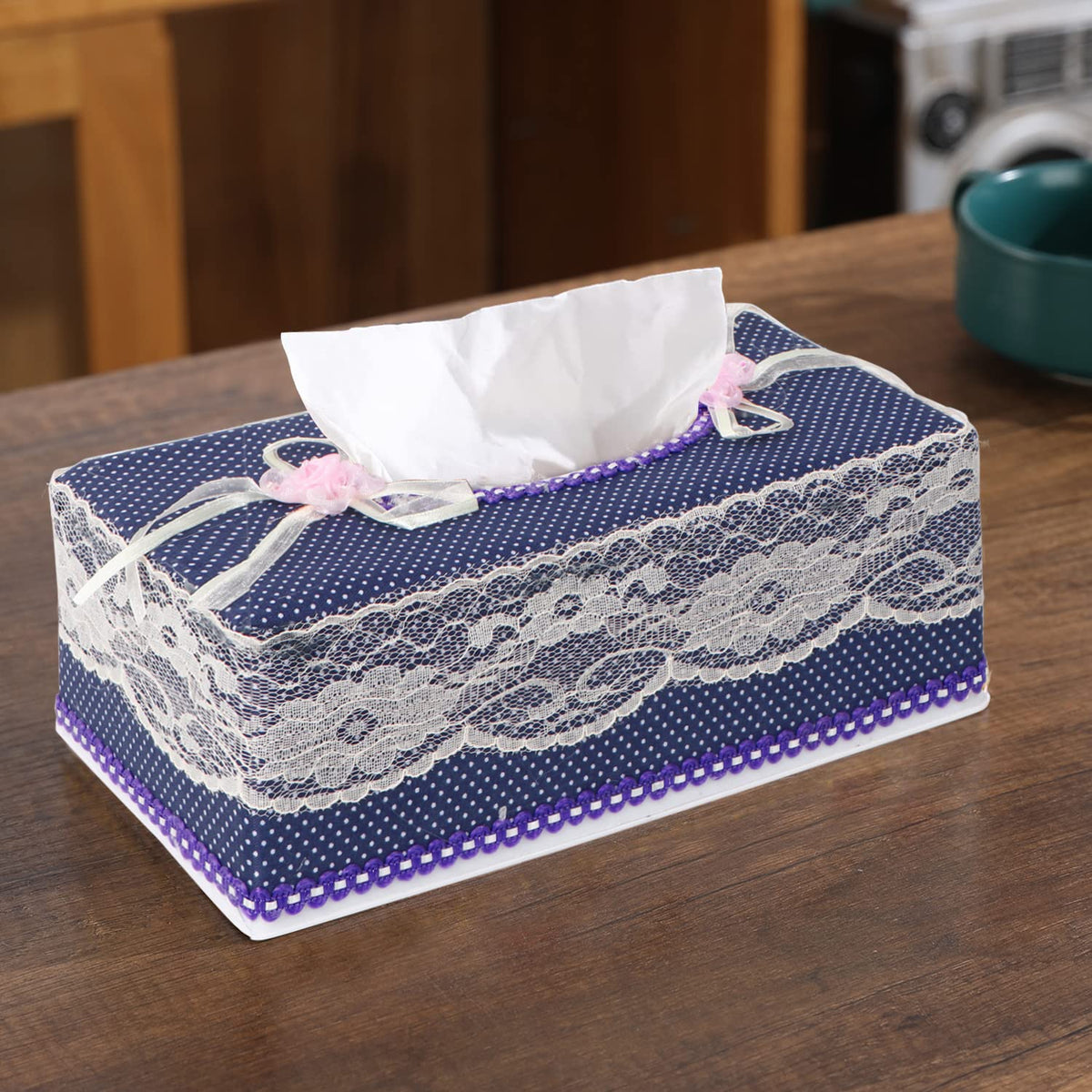 Plastic Tissue Box Holder, Purple