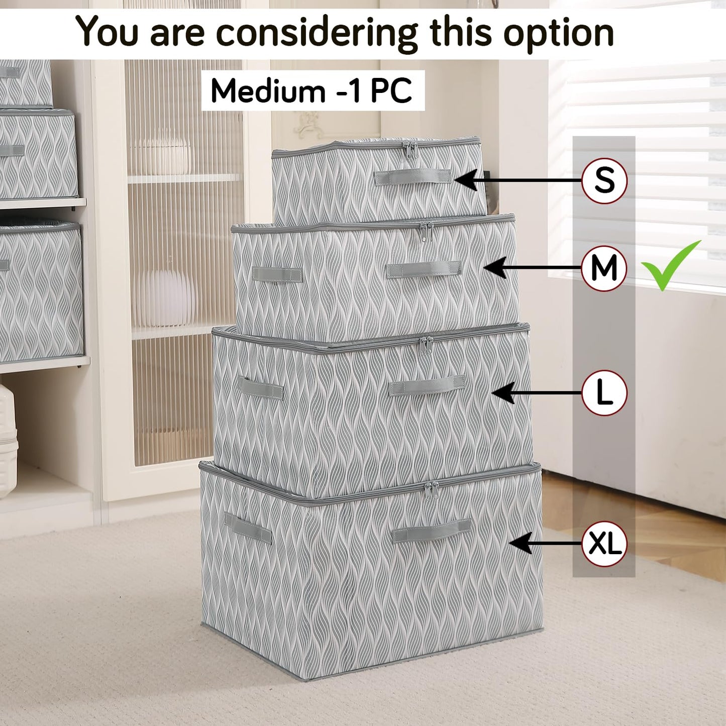 Foldable Clothes Organizer Box | Durable Non-Woven Storage with Zipper & Handle