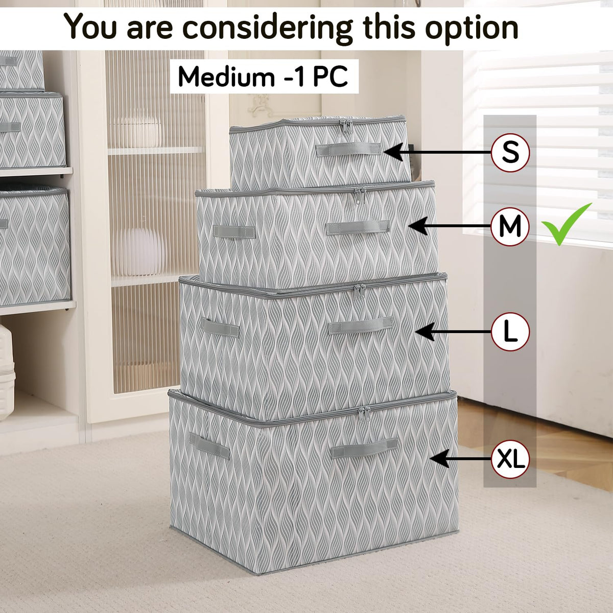 Foldable Clothes Organizer Box | Durable Non-Woven Storage with Zipper & Handle