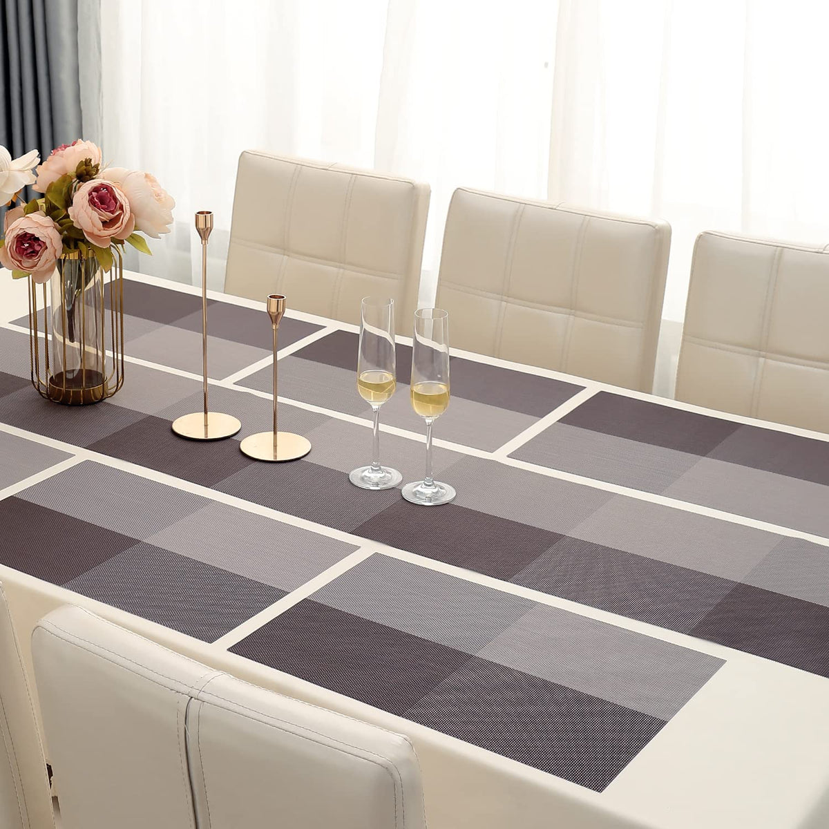 PVC Dining Table Mats, Brown