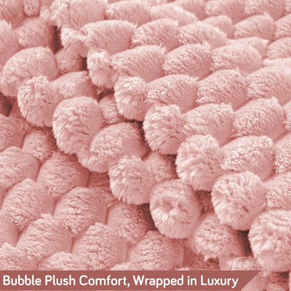 Luxury Rabbit Wool Plush Sofa Throw, Flamingo Pink