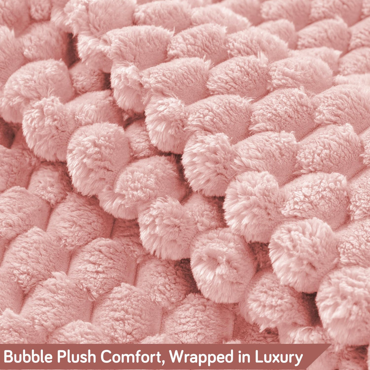 Luxury Rabbit Wool Plush Sofa Throw, Flamingo Pink