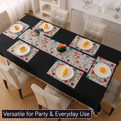 Artistic Flora PVC Washable Mats for Dining Table - Cosmos