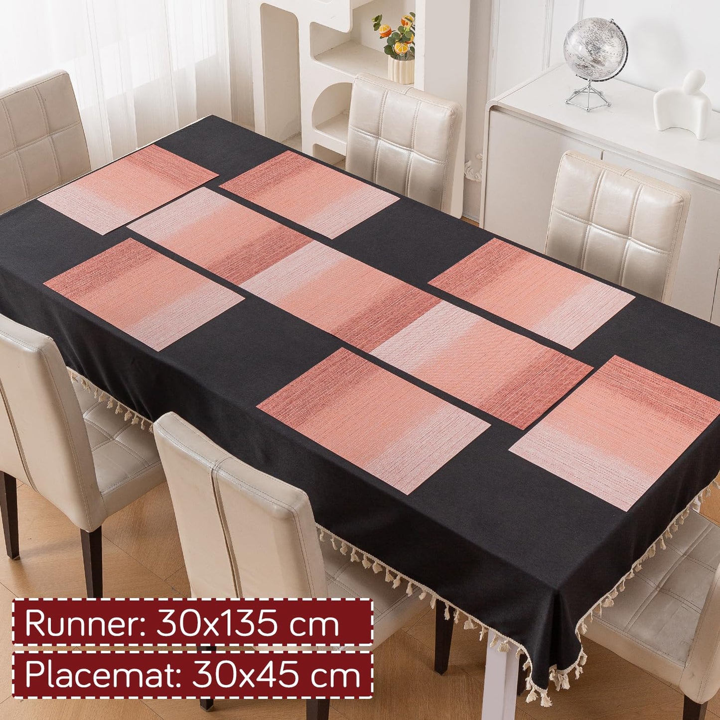 GradientHue PVC Mats for Dining Table - Sunset Glow
