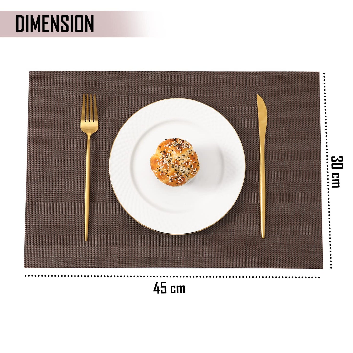 PVC Dining Table Mats, Brown