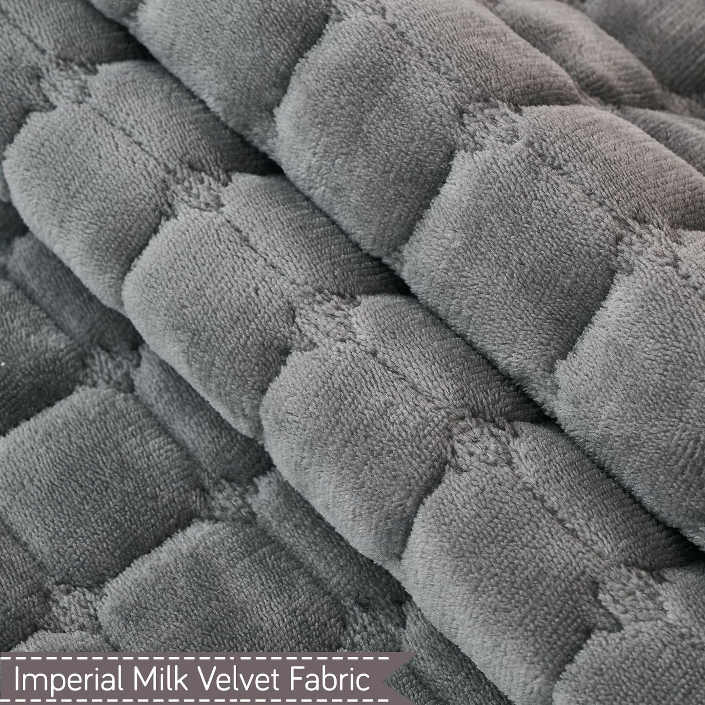 BelleLace Series Imperial Milk Velvet Sofa Cover Mat with Lace Design - Porpoise Grey