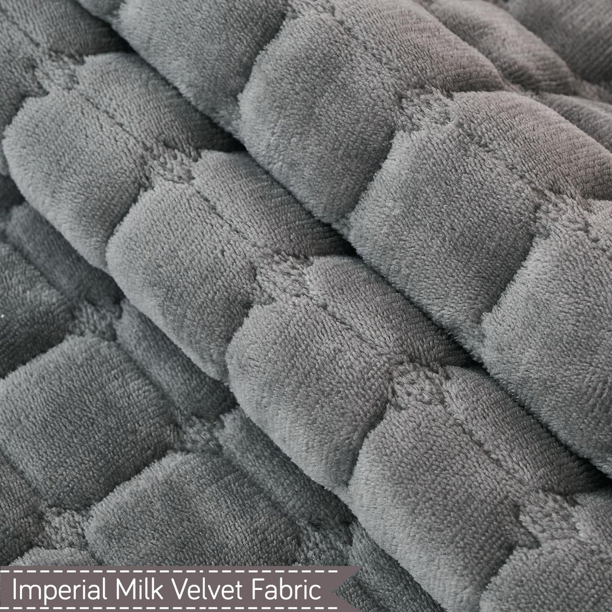 BelleLace Series Imperial Milk Velvet Sofa Cover Mat with Lace Design - Porpoise Grey