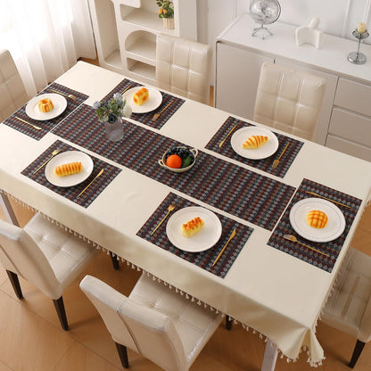 RhombusEcho Washable PVC Mats for Dining Table - Royal Maroon