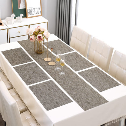 PVC Dining Table Mats, Ash Grey