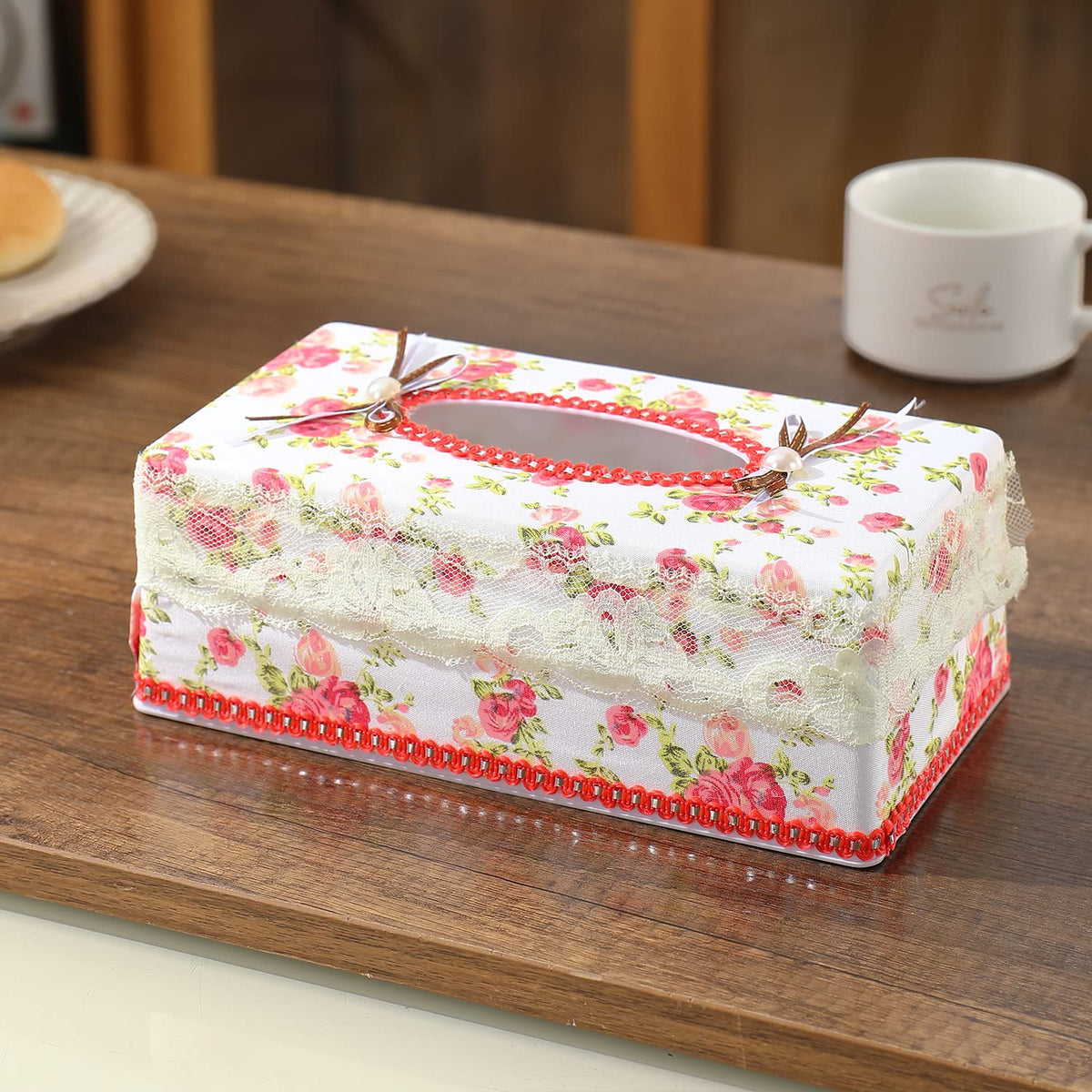 Plastic Tissue Paper Box Holder, Red