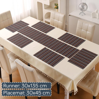RhombusEcho Washable PVC Mats for Dining Table - Royal Maroon