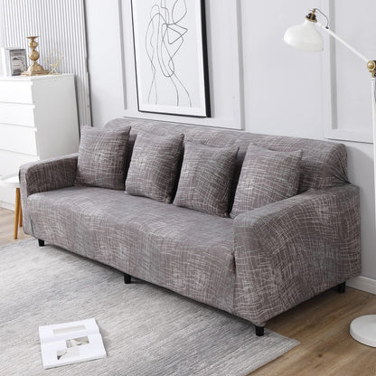 Abstract Lines Brown, non slip, elastic 4 seater sofa cover​s
