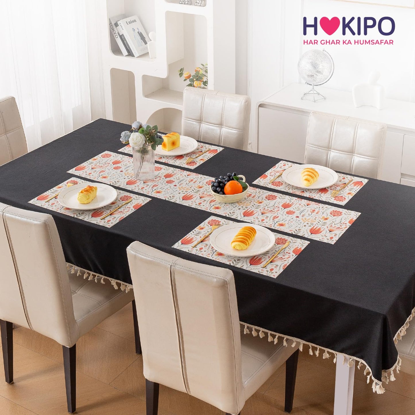 Artistic Flora PVC Washable Mats for Dining Table - Tulip Flora