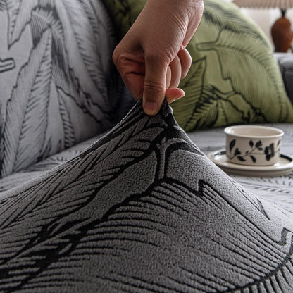 Buy shadow grey colour stretchable dual tone series knitting jacquard sofa cover​s