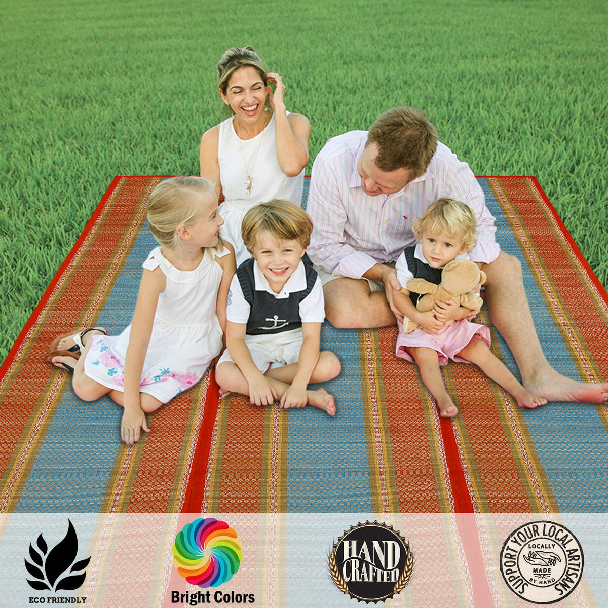 Red Colour Picnic Mat | HOKIPO