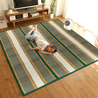 Natural Handmade Madurkathi Large Chatai Mats for Home, Green