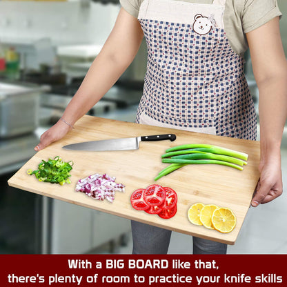 Natural Bamboo Wood Jumbo Cutting Board for Kitchen, 57x37 cm, Brown, Rectangle