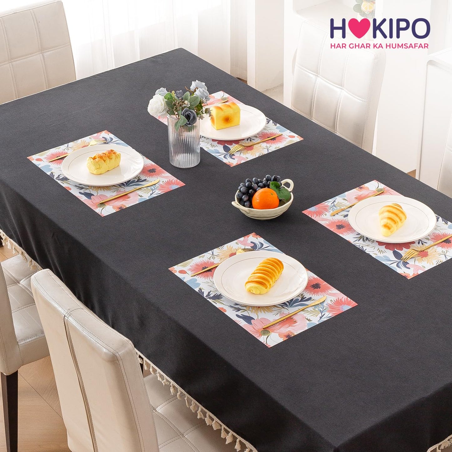 Artistic Flora PVC Washable Mats for Dining Table - Chrysanthemum