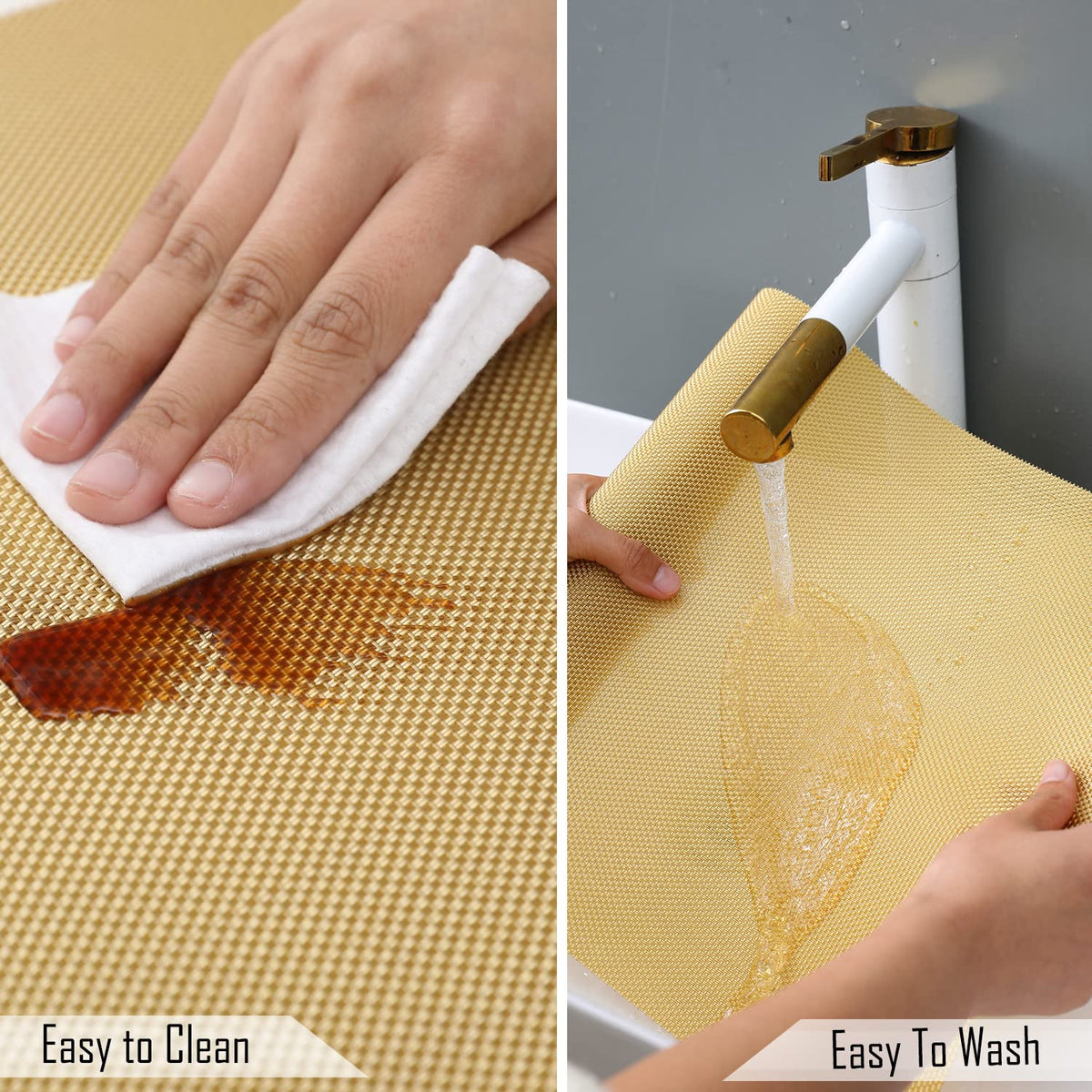 PVC Dining Table Mats, Golden