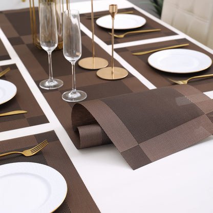 PVC Dining Table Mats, Dark Brown