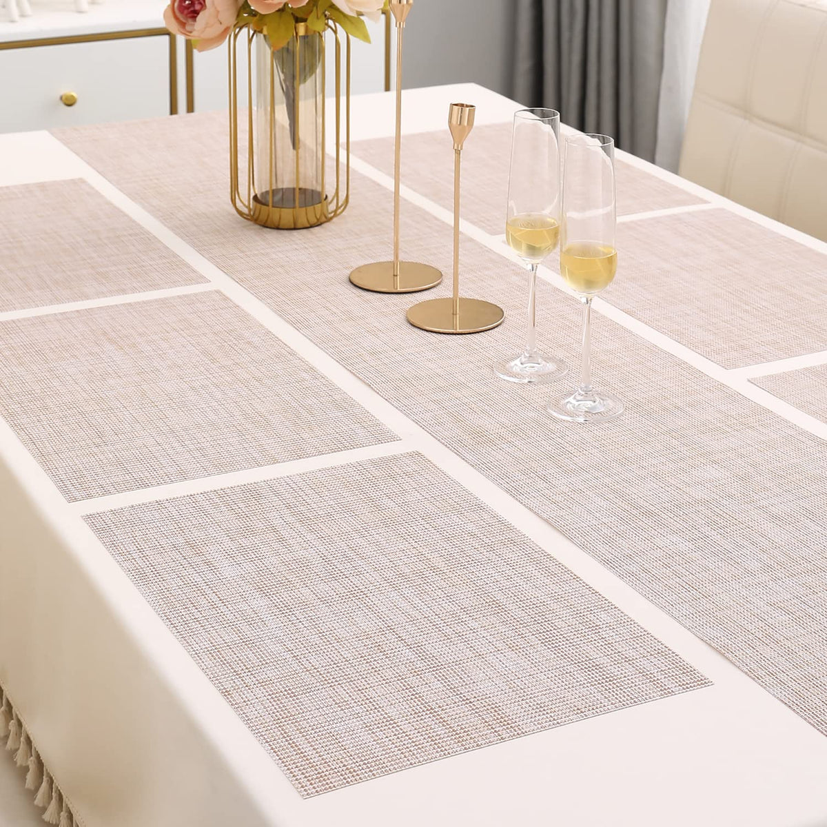 PVC Dining Table Mats, Beige