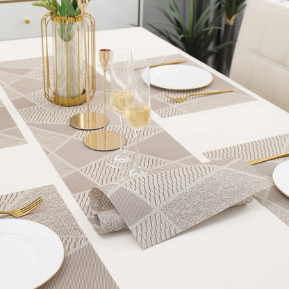PVC Dining Table Mats, Abstract Beige