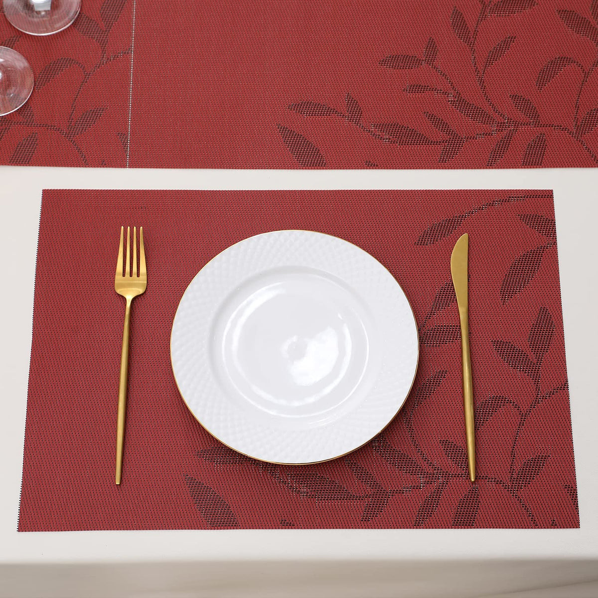 PVC Dining Table Mats, Red