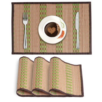 Heat Resistant Bamboo Dinner Mats, Green