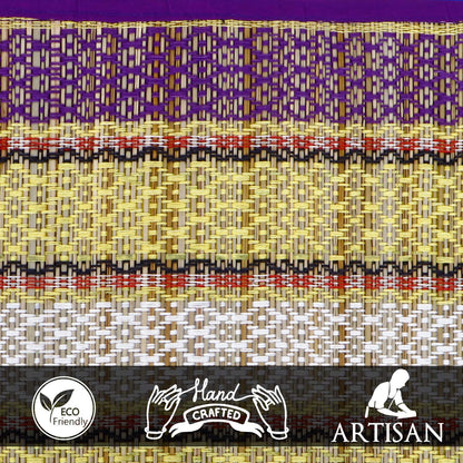 Handmade Madurkathi River Grass Dining Table Mats, Purple