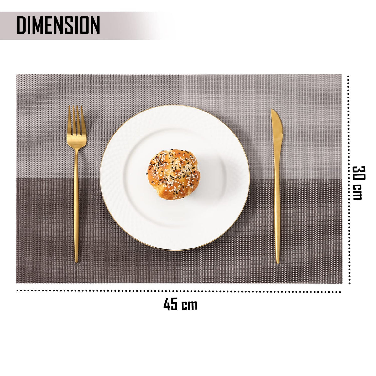 PVC Dining Table Mats, Brown