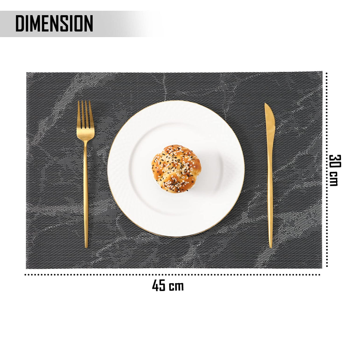 PVC Dining Table Mats, Black