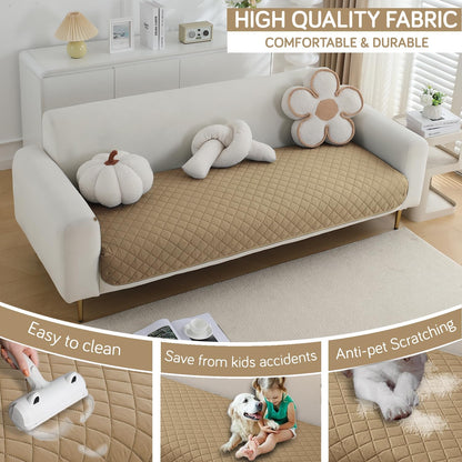Water Repellent + Waterproof Quick Dry Sofa Seat Mat for 1/2/3 Seater Sofa - Camel