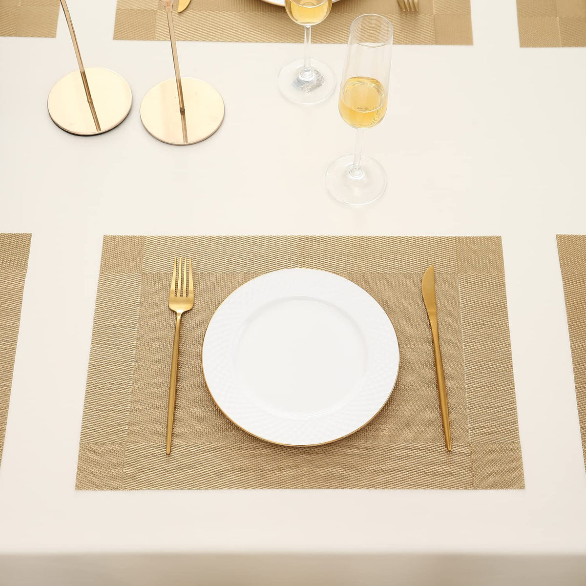 PVC Dining Table Mats, Gold
