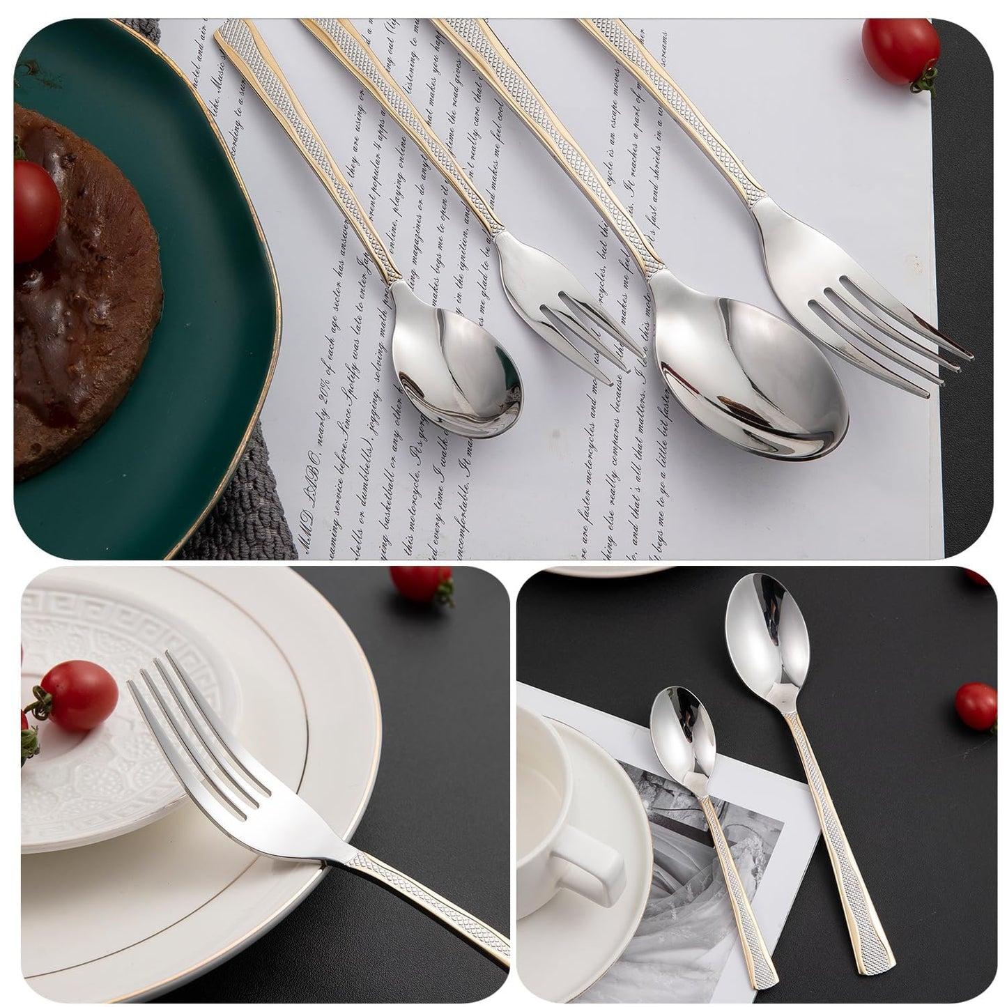 Cutlery Set of 18 / 24 Pcs Stainless Steel Flatware Set, Mirror Finish - Silverware