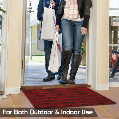 Modern Rectangular Door Mat (Red, Pvc, Microfiber, 48X78 Cm)
