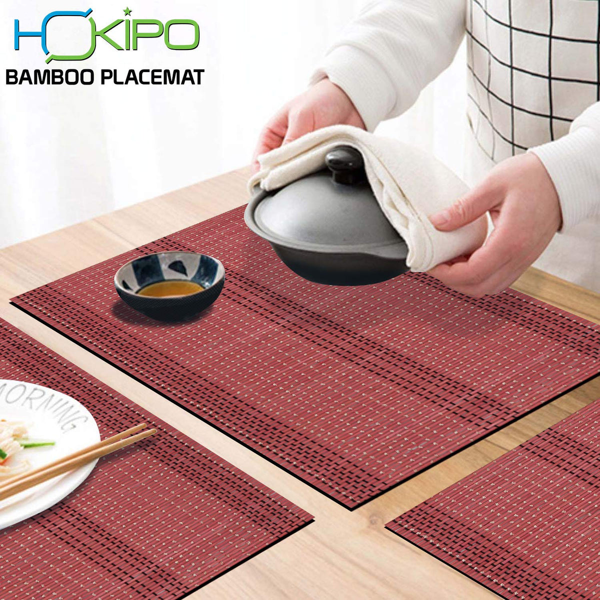 Buy premium heat resistant bamboo dining table mat | Hokipo