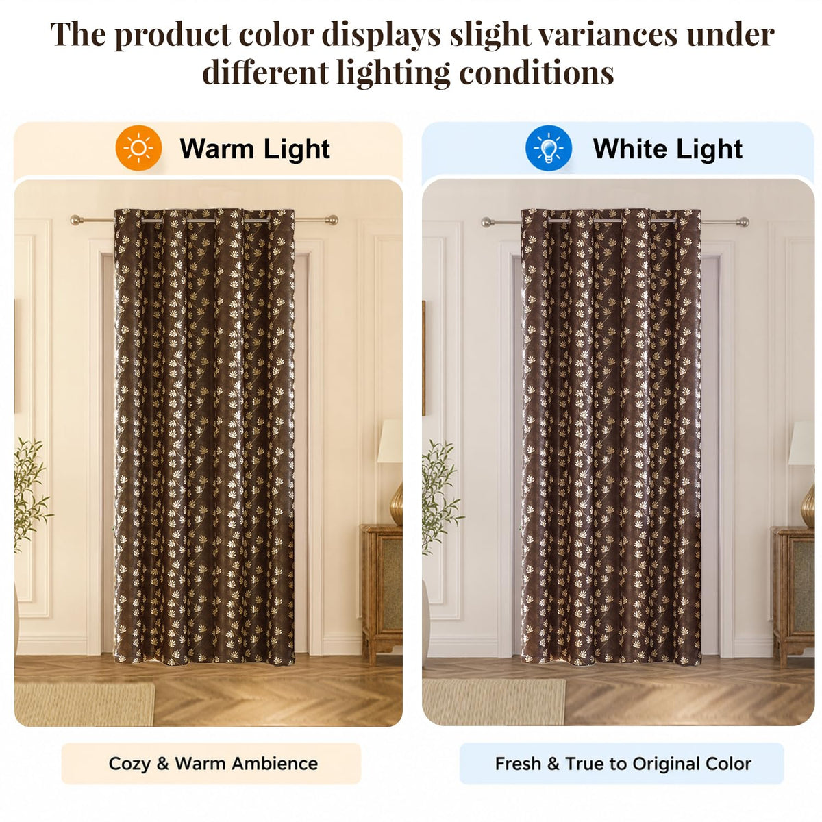 HOKIPO Vogue Shine Eyelet Curtains, 7 Feet Long - Cocoa Brown - image 6