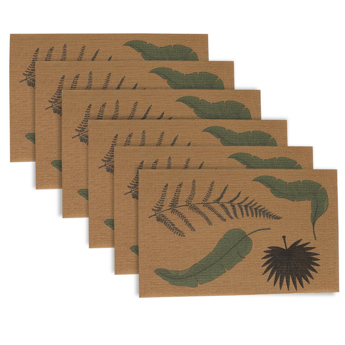 Botanical Tropic PVC Mats for Dining Table - Fern Fronds