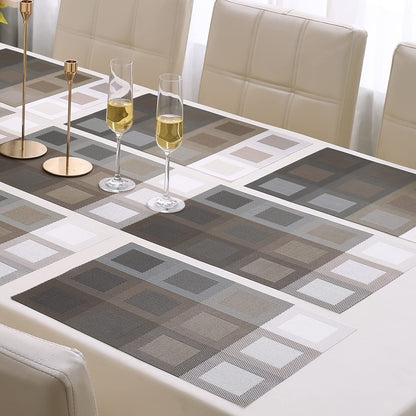 PVC Dining Table Mats, Gradient Brown