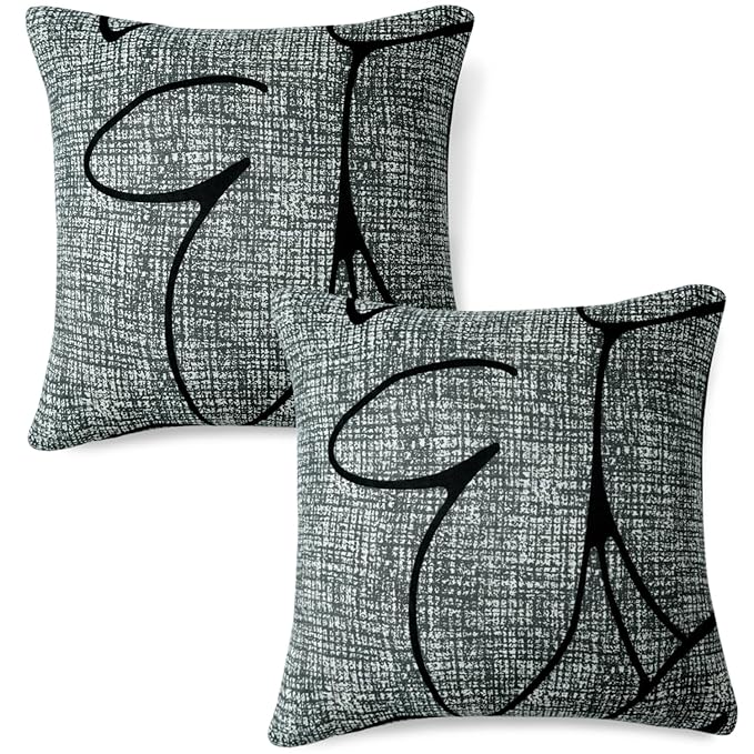 Waterproof & Quick-Dry Quilted Sofa Cover with Pockets on Armrest, Intense Grey Abstract Floral