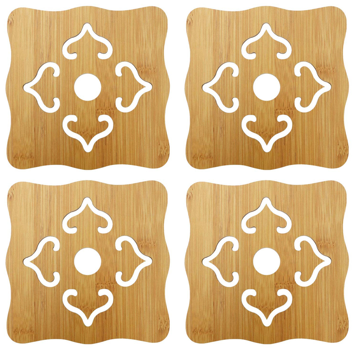 Buy Eco Friendly Wooden Coasters & Heat Pads – Pack of 4