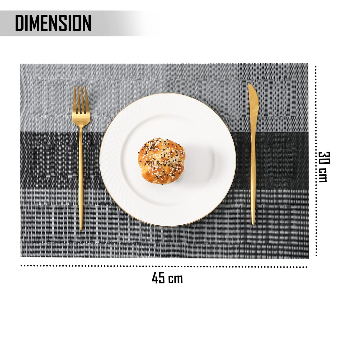 PVC Dining Table Mats, Grey