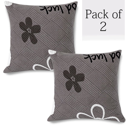 HOKIPO Stretchable Thick Fleece Pack of 2 Cushion Cover 18x18 inch,Moon Grey